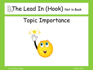 Coleman’s Classroom www.clmn.net
In a recent poll on immigration, 75
% of Americans stated that illegal
immigrants should be tracked down
and removed from the country.
With the majority expressing such
views, the immigration problem is
clearly reaching crises proportions.
 