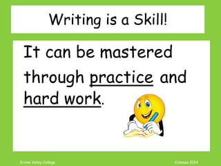 Coleman’s Classroom www.clmn.net
Titles Can Be…
Descriptive
Advice for the Lovelorn
Related to Essay Type
Steps to Heartbreak Recovery
 