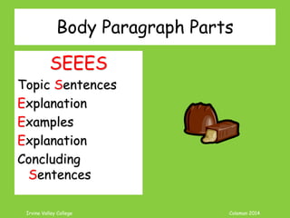 Coleman’s Classroom www.clmn.net
Explanation Should…
• Be Focused
• Explain Topic
• Explain Example
• Clarify Ideas
• Unify Information
• Provide Transition
 