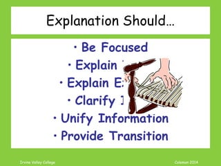Coleman’s Classroom www.clmn.net
Examples Should Be…
R: Relevant
I: Interesting
B: Believable
S: Specific
 