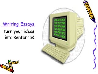 Writing Essays
turn your ideas
into sentences.
 