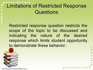 Restricted Response Essay Science Example Essay | PPT
