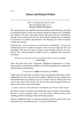 role of science and technology essay