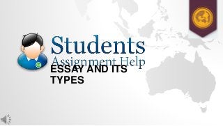ESSAY AND ITS
TYPES
 