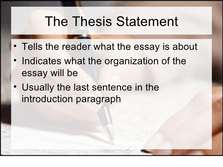 Organization of an essay