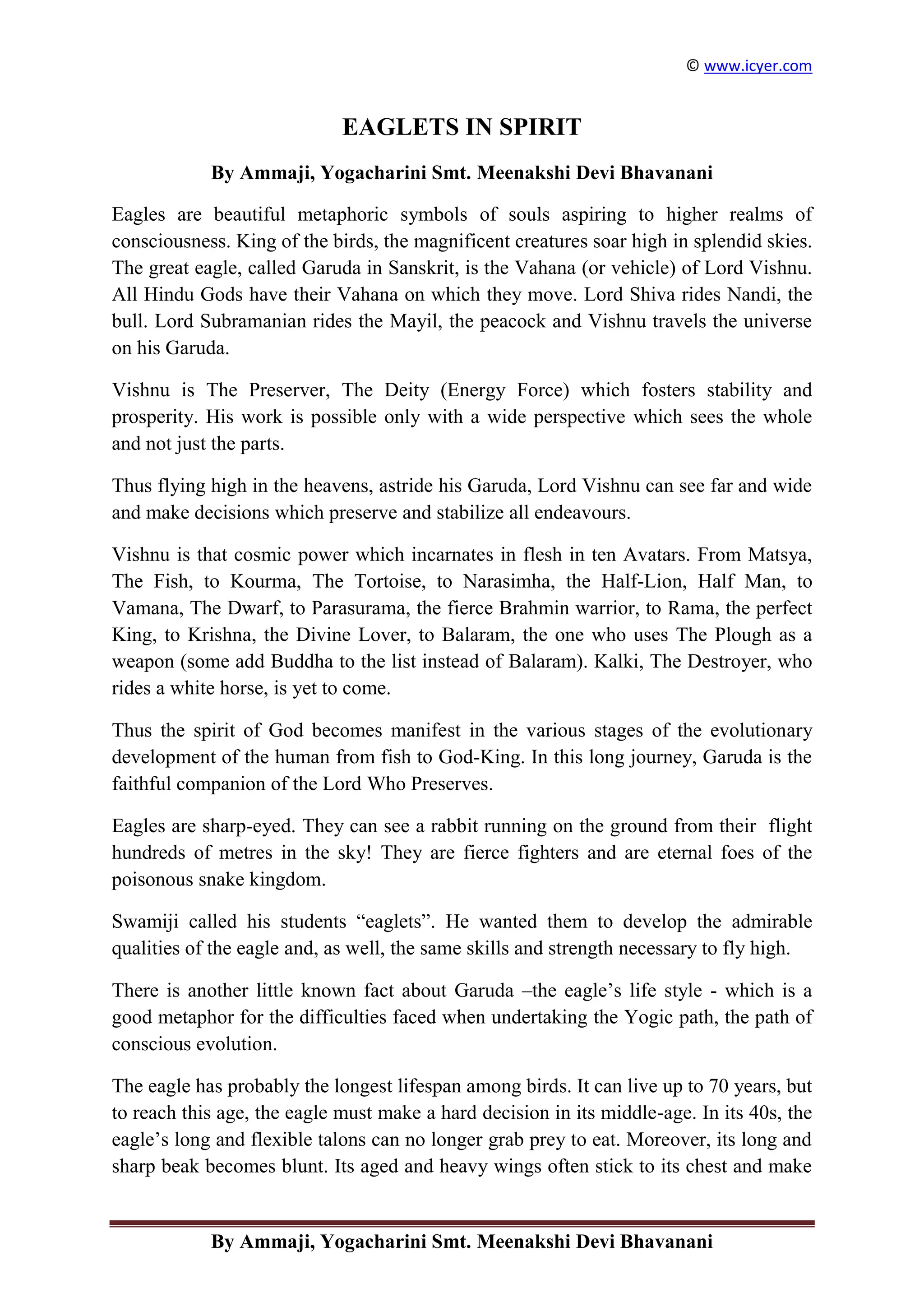 EAGLETS IN SPIRIT by Ammaji | PDF