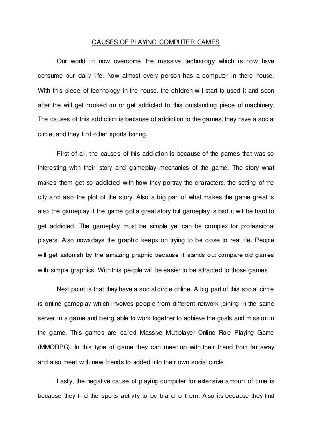 Research paper on computer addiction