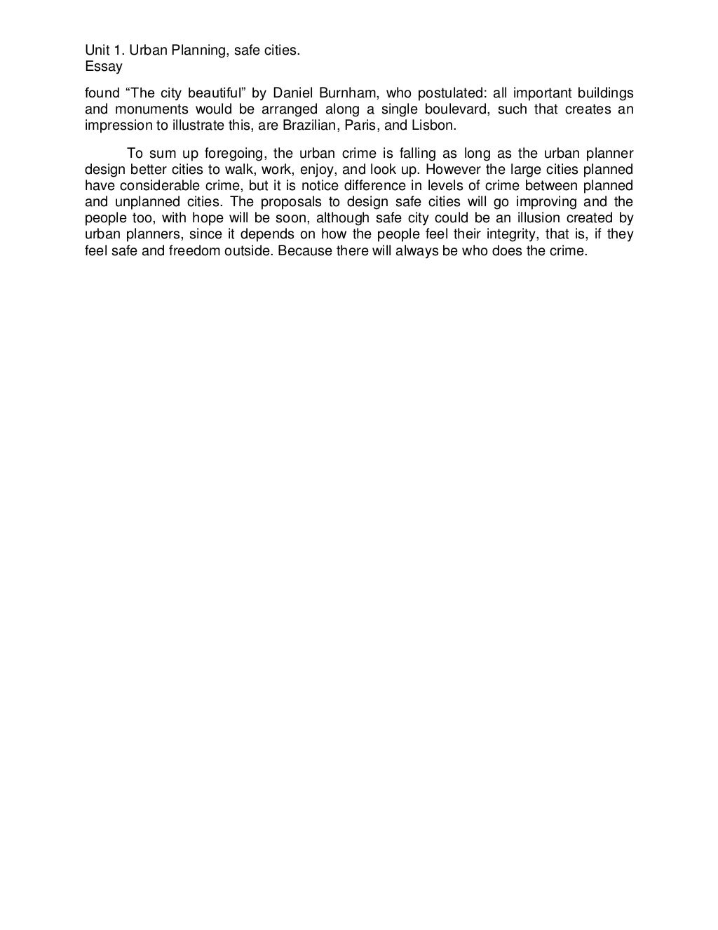 Safe city essay picture