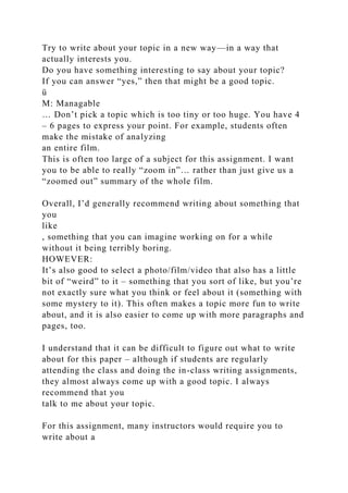 Essay #2 Visual Textual Analysis For this essay, you will ana.docx