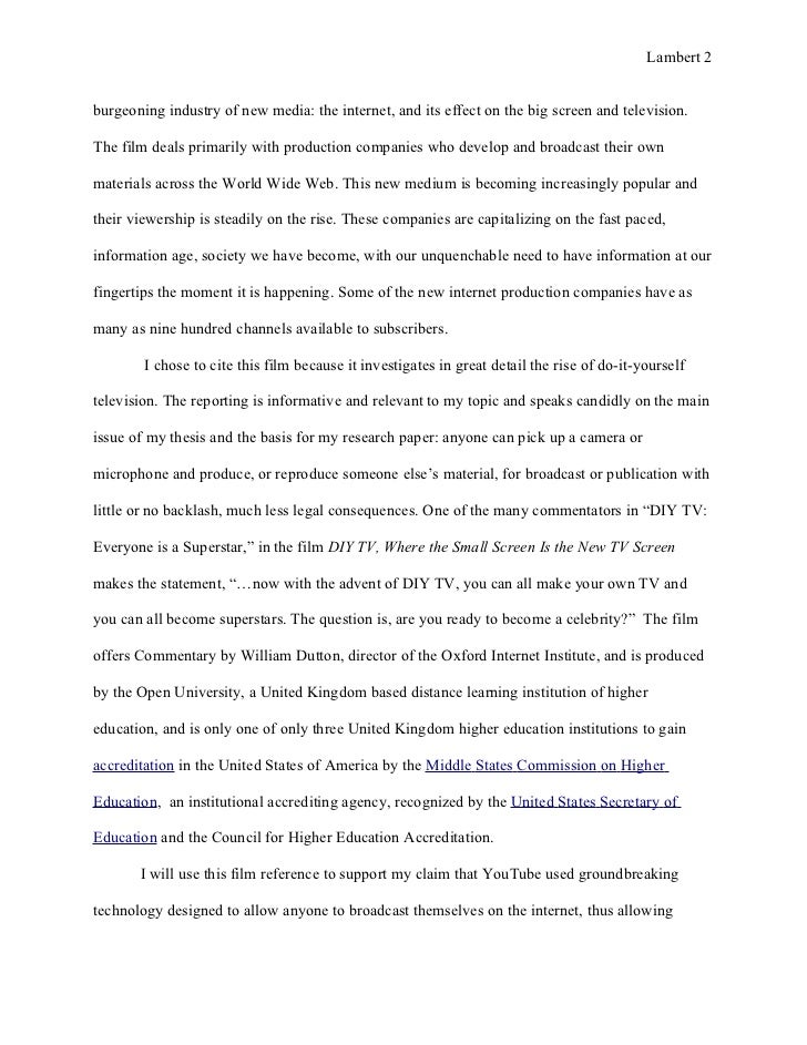 Essay Annotated Bibliography Final Copy July Lambert Burgeoning Industry Of New Media Writing A High School Essay also Essay On Importance Of Good Health Business Letter Writing Service