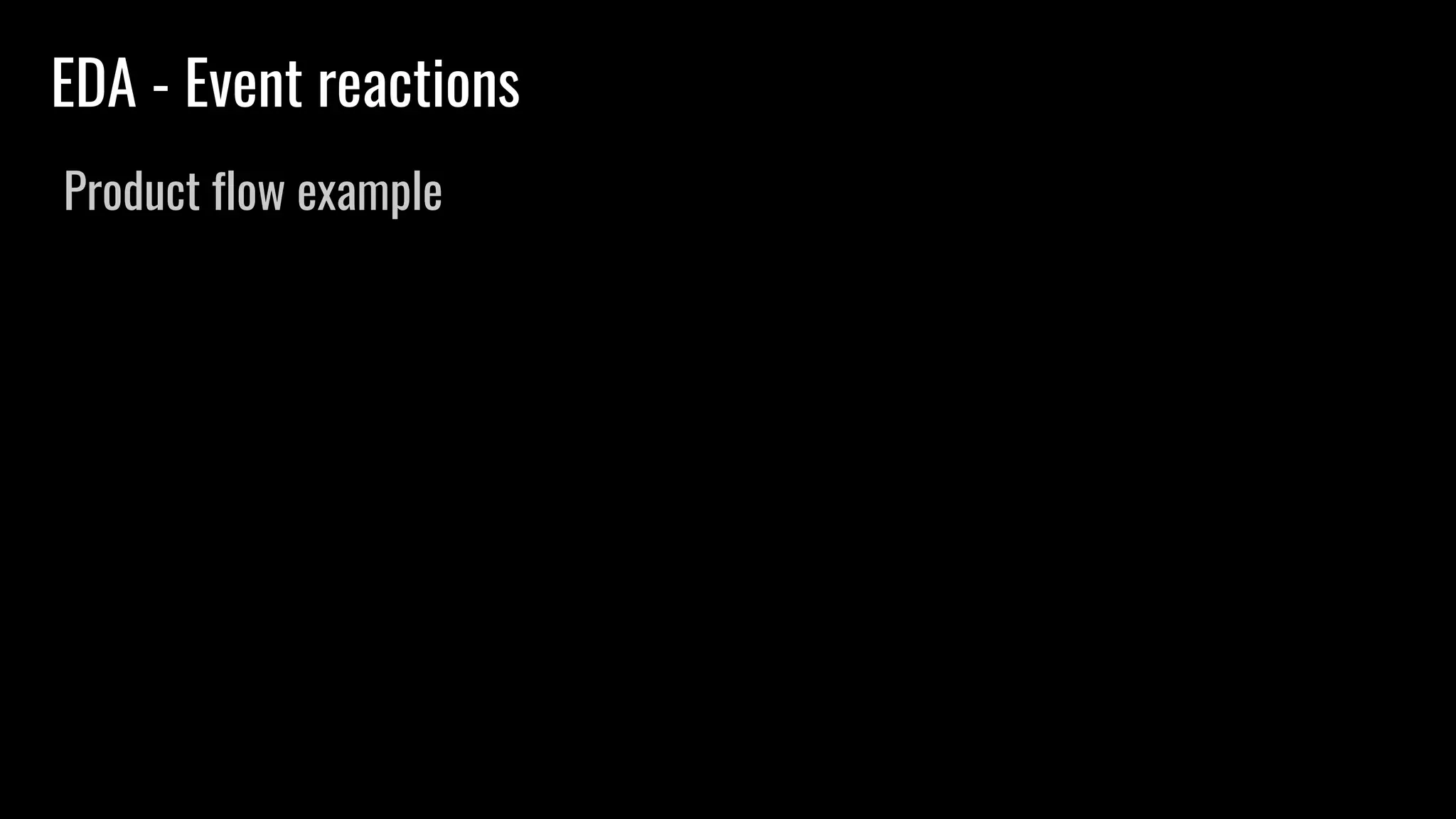 EDA - Event reactions
Product flow example
 