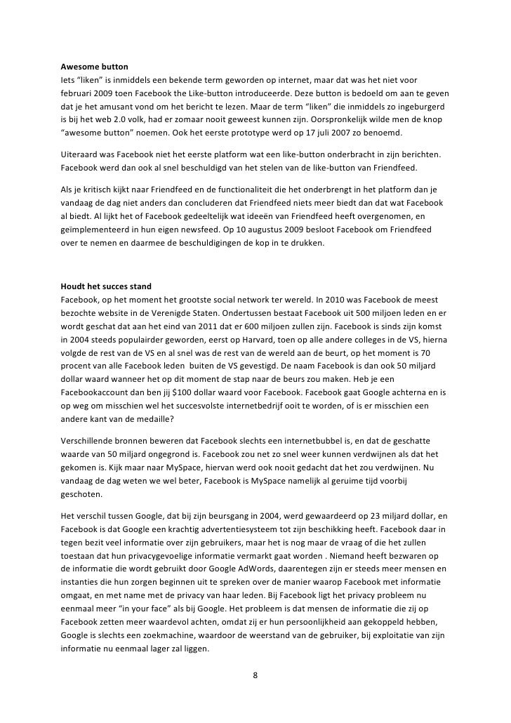 facebook essay