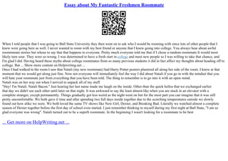 Essay About My Fantastic Freshmen Roommate | PPT