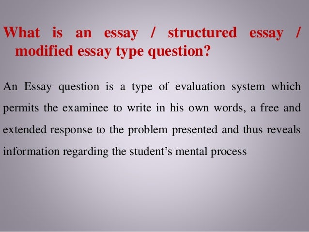 what is modified essay question