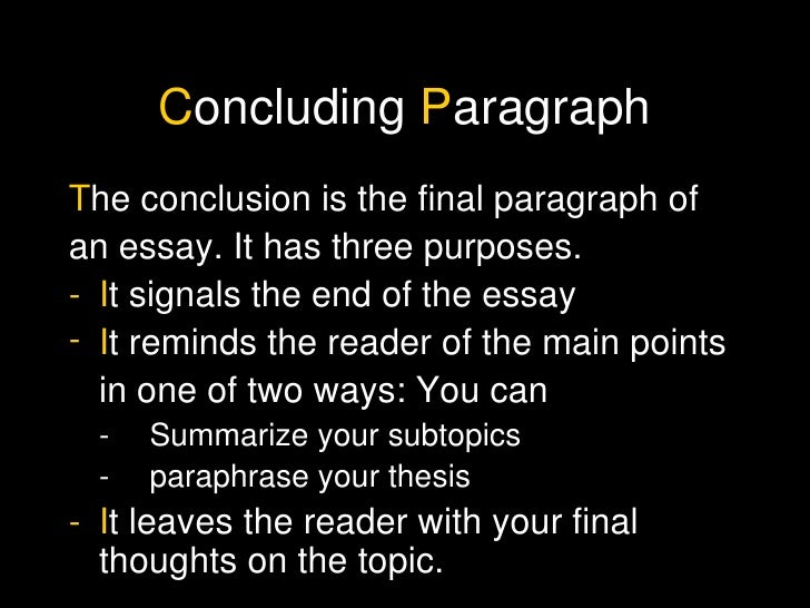 Writing essay conclusions
