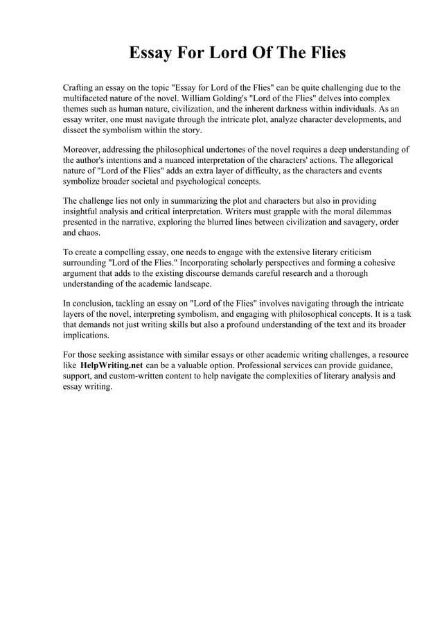 Essay For Lord Of The Flies.pdf