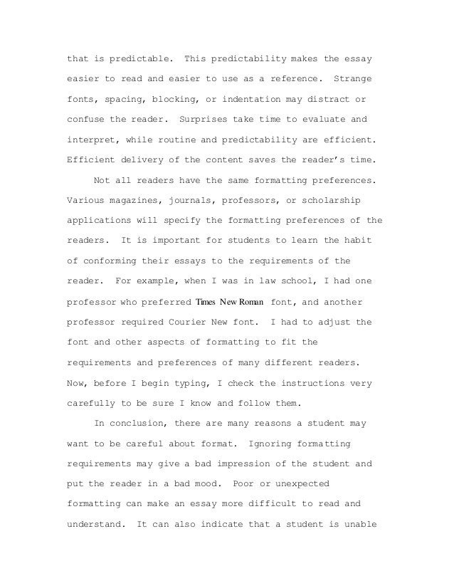 formatting essay
