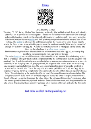Essay For My Mother | PDF