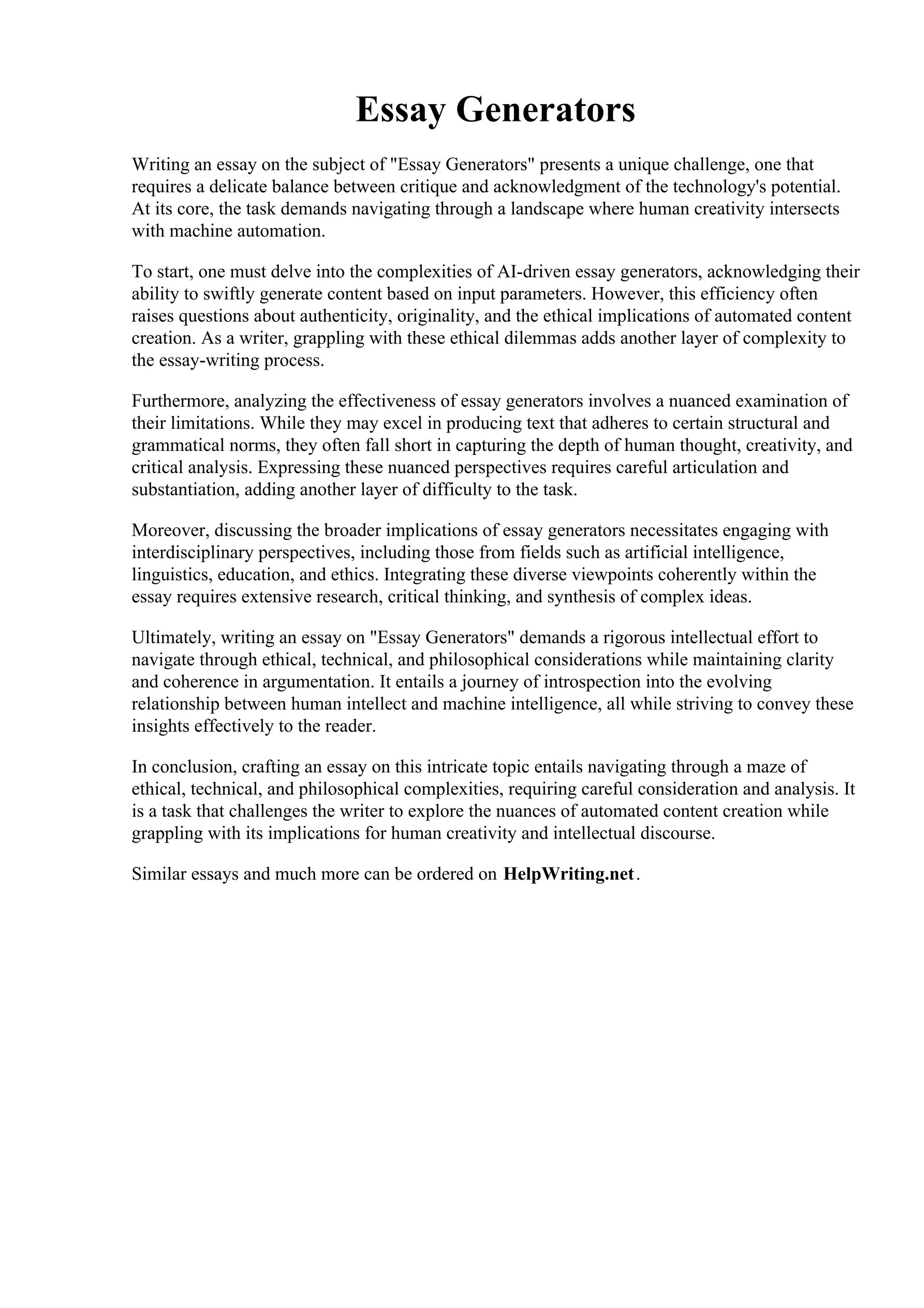 Essay Generators PDF Essay generators pdf