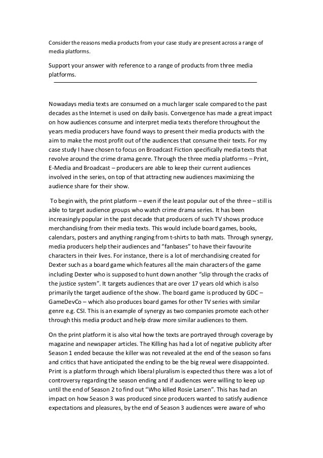 Media studies essay