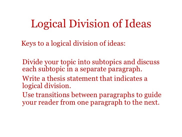 Logical organization essay