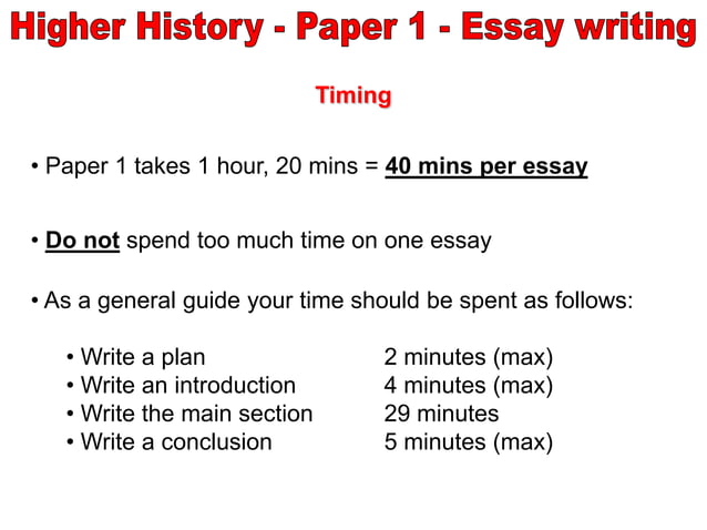 Higher History - Essay layout instructions | PPTX