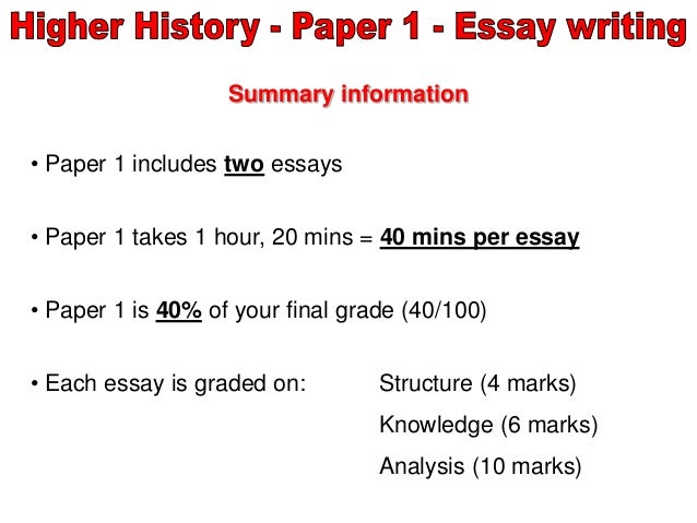 higher history essay marks