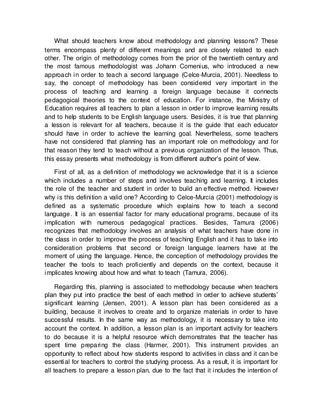 essay about methodology