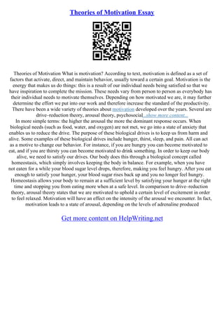 Essay Motivation | PDF