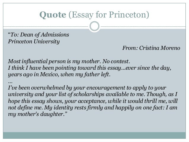 Princeton essay influential person