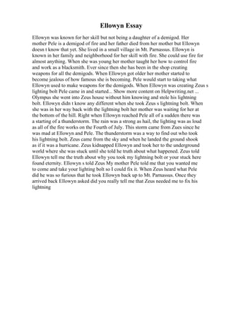 Ellowyn Essay Of Earthquake | PDF