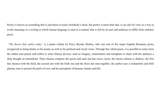 Essay of poetry THE FLOWER THAT SMILES TODAY By Percy Bysshe Shelley.pptx