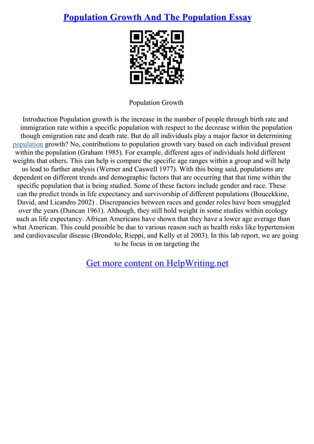 Essay Of Population Growth | PDF | Agriculture | Industries