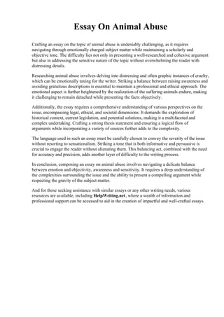 Essay On Animal Abuse.pdf