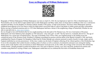 Alexander hamilton shakespeare sale