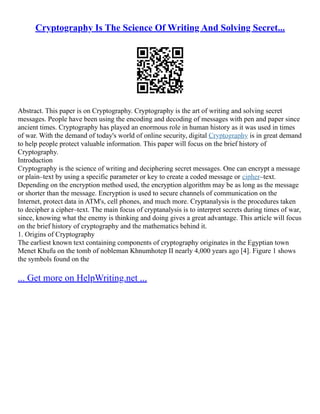 Essay On Cryptography | PDF