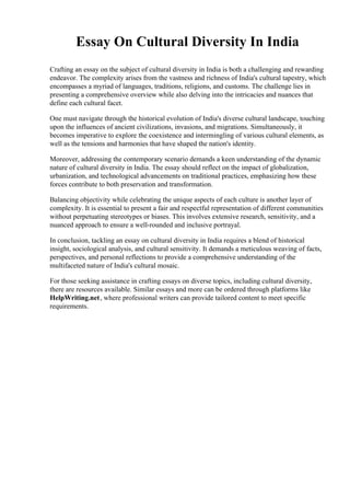 Essay On Cultural Diversity In India.pdf