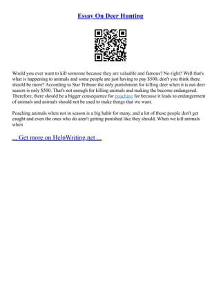Essay 2024 on deer