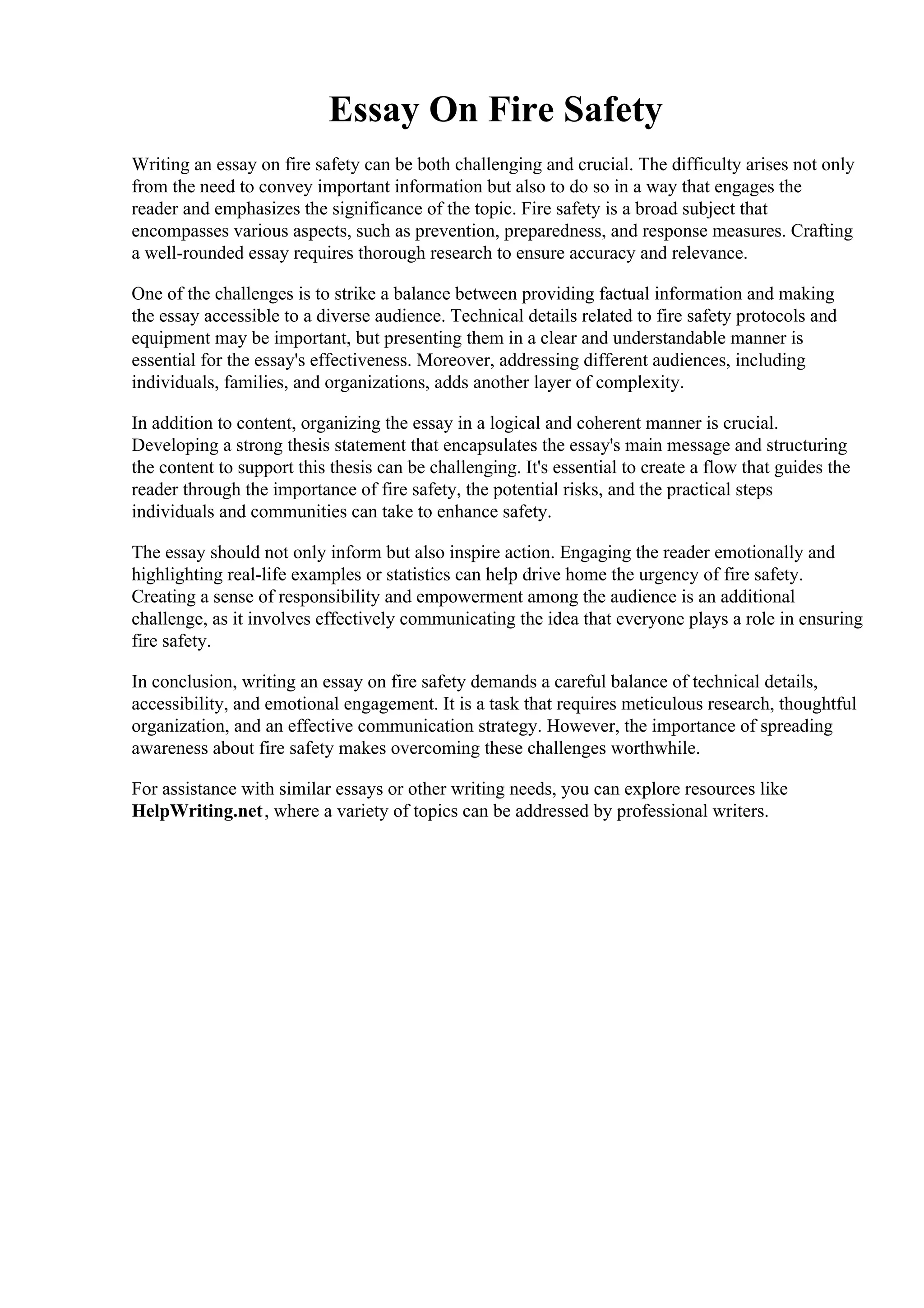 Essay On Fire Safety.pdf