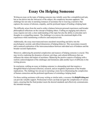 Essay On Helping Someone.pdf
