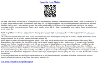 Essay On I Am Malala