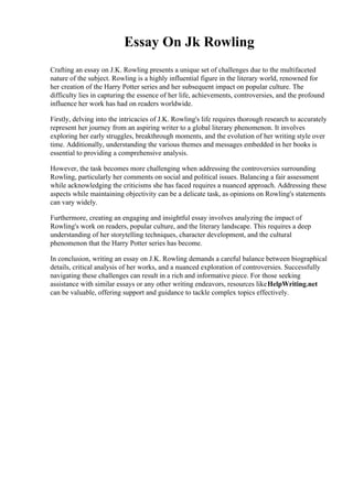 Gorgeous Jk Rowling Essay On Gender Design Collection Gorgeous Jk Rowling Essay On Gender Design Collection