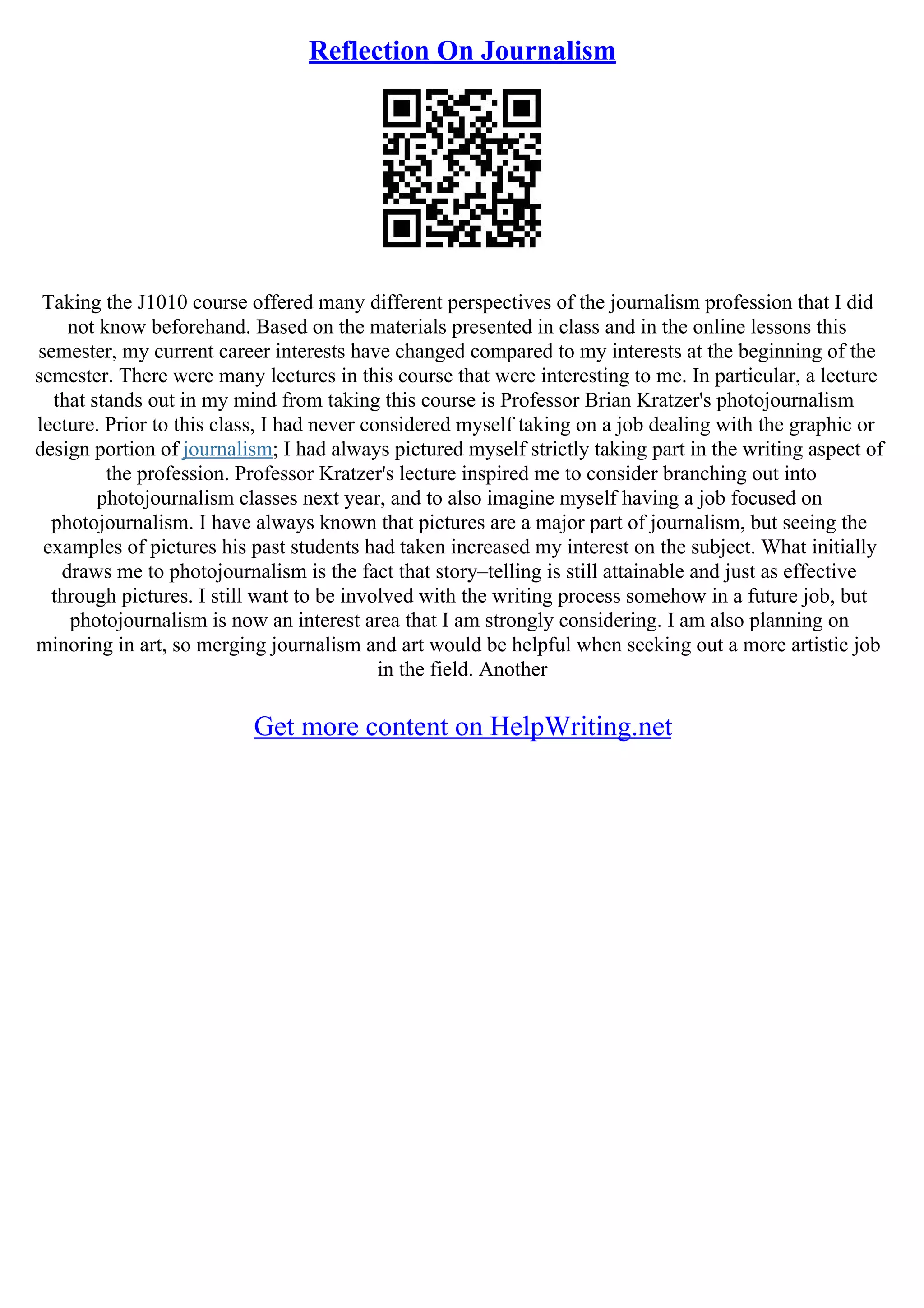 Essay On Journalism | PDF