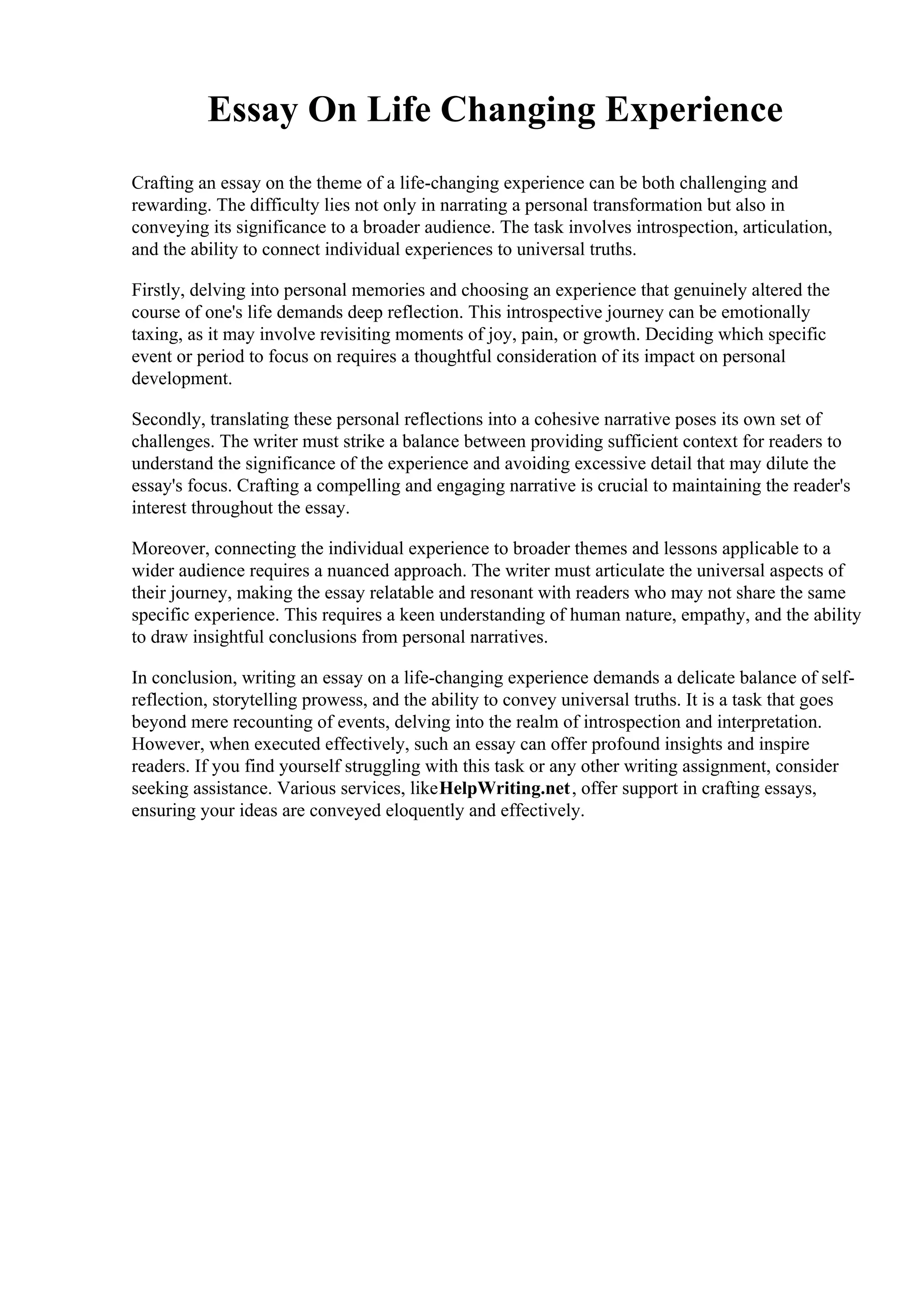 Essay On Life Changing Experience Riggs College Of Allied Health PDF essay-on-life-changing-experience-riggs-college-of-allied-health-pdf