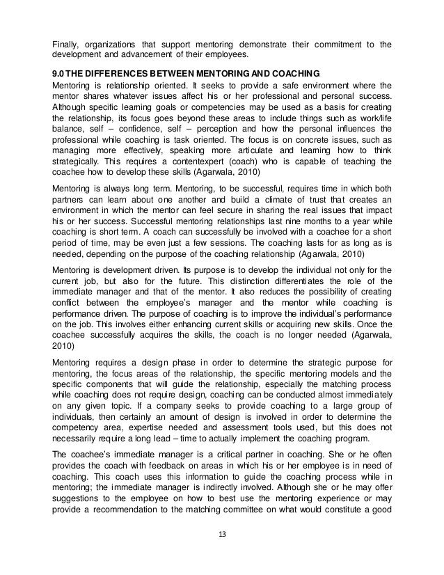 Mentorship essays