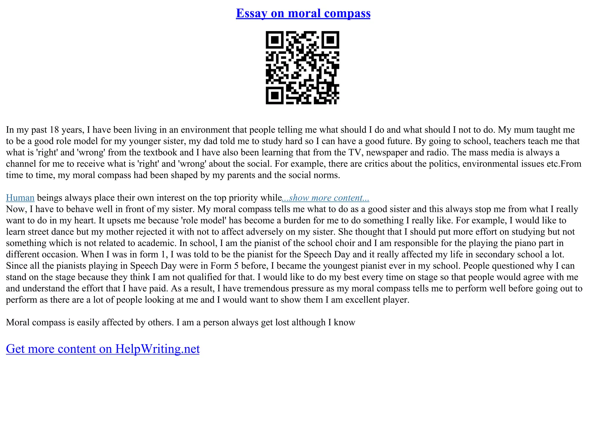 Essay On Moral Compass PPT