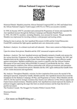 Essay On Nelson Mandela In English | PDF