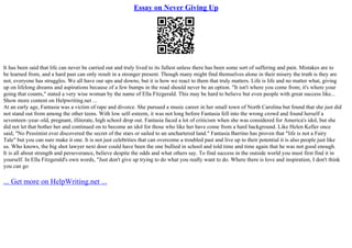 Essay On Never Giving Up | PPT