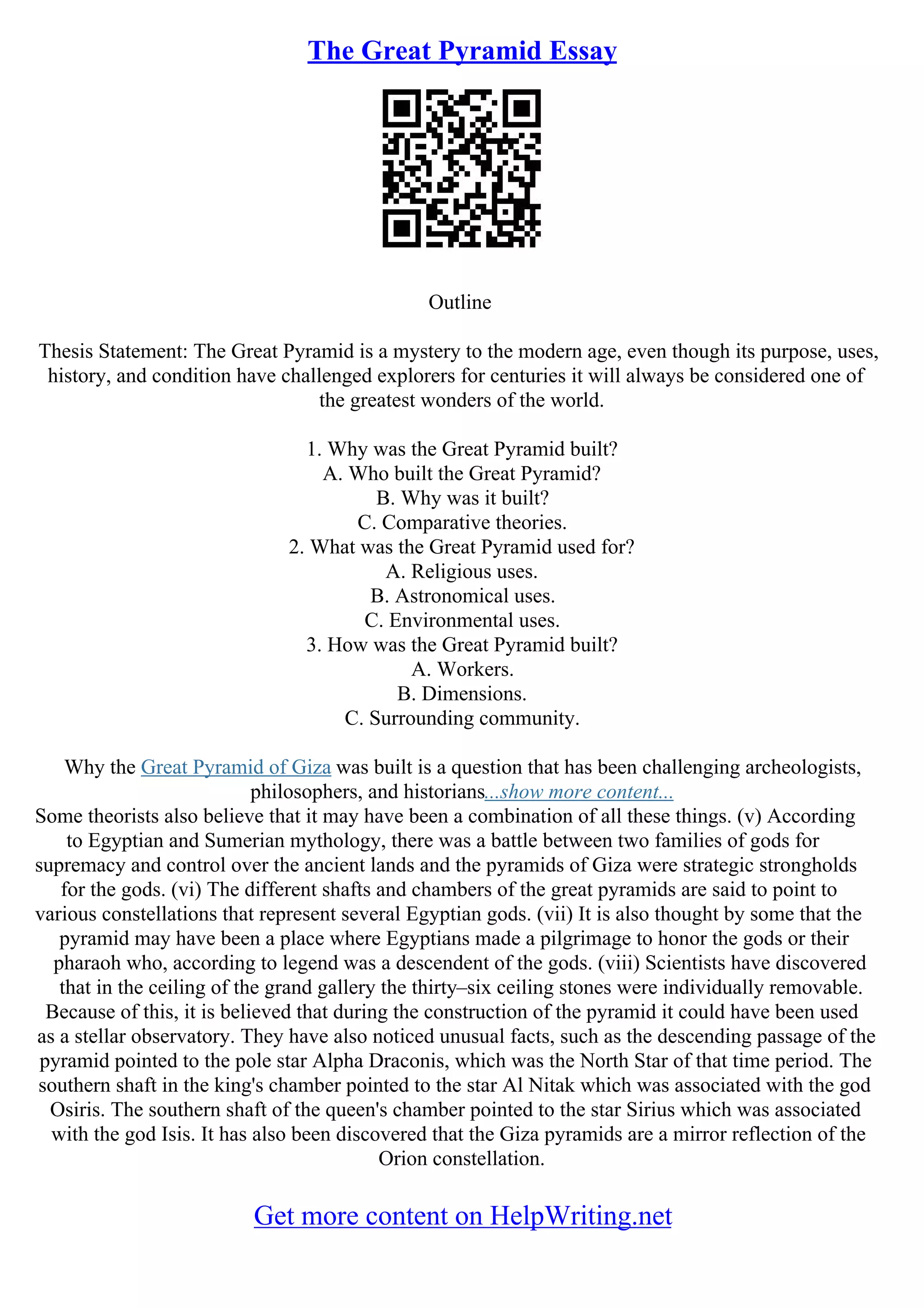 Pyramid Questions Structure Essay On Pyramids | PDF