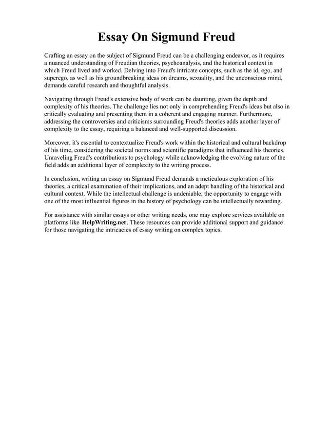 Essay On Sigmund Freud. Three Essays on the Theory... by Sigmund Freud